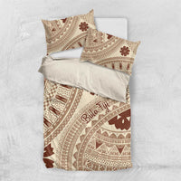 Bula Fiji Classic Masi Tapa Bedding Set Vintage Beige LT7 US Twin 172cm x 218cm Beige - Polynesian Pride