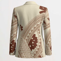 Bula Fiji Classic Masi Tapa Blazer Vintage Beige - Polynesian Pride