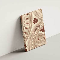 Bula Fiji Classic Masi Tapa Canvas Wall Art Vintage Beige - Polynesian Pride