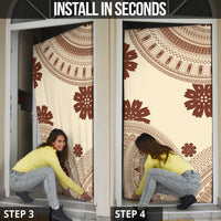 Bula Fiji Classic Masi Tapa Door Cover Vintage Beige - Polynesian Pride