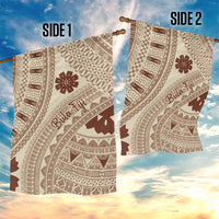 Bula Fiji Classic Masi Tapa Garden Flag Vintage Beige - Polynesian Pride