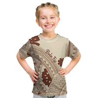 Bula Fiji Classic Masi Tapa Kid T Shirt Vintage Beige - Polynesian Pride