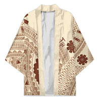 Bula Fiji Classic Masi Tapa Kimono Vintage Beige - Polynesian Pride
