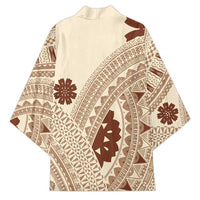 Bula Fiji Classic Masi Tapa Kimono Vintage Beige - Polynesian Pride