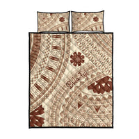 Bula Fiji Classic Masi Tapa Quilt Bed Set Vintage Beige - Polynesian Pride