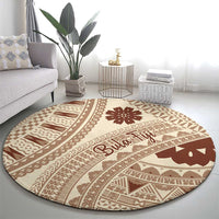 Bula Fiji Classic Masi Tapa Round Carpet Vintage Beige LT7 - Polynesian Pride