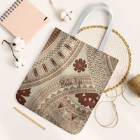 Bula Fiji Classic Masi Tapa Tote Bag Vintage Beige - Polynesian Pride