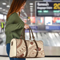 Bula Fiji Classic Masi Tapa Travel Bag Vintage Beige - Polynesian Pride