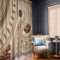 Bula Fiji Classic Masi Tapa Window Curtain Vintage Beige - Polynesian Pride