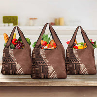 Bula Fiji Grocery Bag Tribal Masi Tapa - Brown