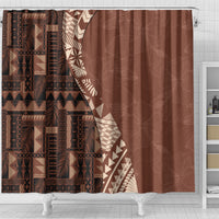 Bula Fiji Shower Curtain Tribal Masi Tapa - Brown LT7 - Polynesian Pride