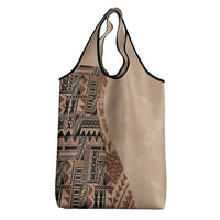 Bula Fiji Grocery Bag Tribal Masi Tapa - Beige