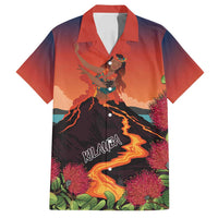 Hawaii Kilauea Volcano Family Matching Long Sleeve Bodycon Dress and Hawaiian Shirt Pele Goddess