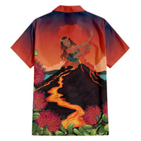 Hawaii Kilauea Volcano Family Matching Long Sleeve Bodycon Dress and Hawaiian Shirt Pele Goddess