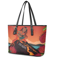 Hawaii Kilauea Volcano Leather Tote Bag Pele Goddess