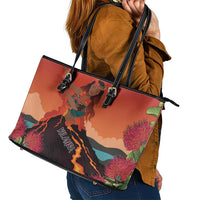 Hawaii Kilauea Volcano Leather Tote Bag Pele Goddess