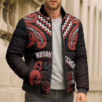 Maori Waitangi Bomber Puffer Jacket Kotahitanga Poutama Mix Whakairo - Polynesian Pride
