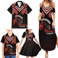 Maori Waitangi Family Matching Summer Maxi Dress and Hawaiian Shirt Kotahitanga Poutama Mix Whakairo - Polynesian Pride
