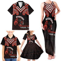 Maori Waitangi Family Matching Tank Maxi Dress and Hawaiian Shirt Kotahitanga Poutama Mix Whakairo - Polynesian Pride