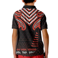 Maori Waitangi Kid Polo Shirt Kotahitanga Poutama Mix Whakairo - Polynesian Pride
