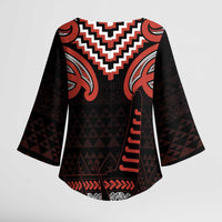 Maori Waitangi Kimono Sleeve Blouse Kotahitanga Poutama Mix Whakairo - Polynesian Pride