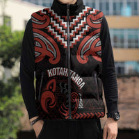 Maori Waitangi Sleeveless Puffer Jacket Kotahitanga Poutama Mix Whakairo - Polynesian Pride