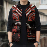 Maori Waitangi Sleeveless Puffer Jacket Kotahitanga Poutama Mix Whakairo - Polynesian Pride