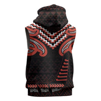 Maori Waitangi Sleeveless Zip Hoodie Kotahitanga Poutama Mix Whakairo - Polynesian Pride