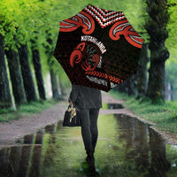 Maori Waitangi Umbrella Kotahitanga Poutama Mix Whakairo - Polynesian Pride