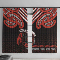 Maori Waitangi Window Curtain Kotahitanga Poutama Mix Whakairo - Polynesian Pride