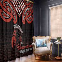 Maori Waitangi Window Curtain Kotahitanga Poutama Mix Whakairo - Polynesian Pride