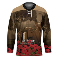 Australia - New Zealand ANZAC Lone Pine Hockey Jersey The Last Post LT7 Unisex Old Gold - Polynesian Pride