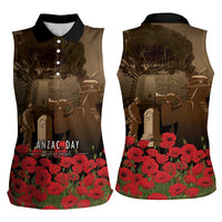 Australia - New Zealand ANZAC Lone Pine Women Sleeveless Polo Shirt The Last Post