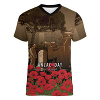 Australia - New Zealand ANZAC Lone Pine Women V-Neck T-Shirt The Last Post