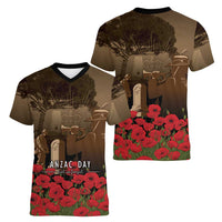 Australia - New Zealand ANZAC Lone Pine Women V-Neck T-Shirt The Last Post