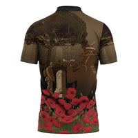 Australia - New Zealand ANZAC Lone Pine Zipper Polo Shirt The Last Post