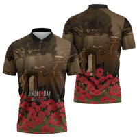 Australia - New Zealand ANZAC Lone Pine Zipper Polo Shirt The Last Post