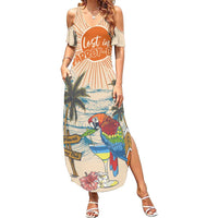 Personalized Christmas In July - Hawaii Retro Family Matching Summer Maxi Dress and Hawaiian Shirt Lost In Parrot-dise