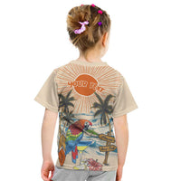 Personalized Christmas In July - Hawaii Retro Kid T Shirt Lost In Parrot-dise