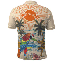 Personalized Christmas In July - Hawaii Retro Polo Shirt Lost In Parrot-dise