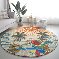 Christmas In July - Hawaii Retro Round Carpet Lost In Parrot-dise