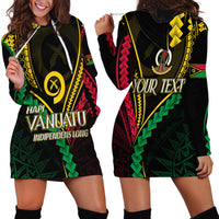 Personalised Vanuatu Hoodie Dress 44th Hapi Indipendens Long LT7 - Polynesian Pride