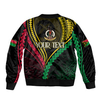 Personalised Vanuatu Sleeve Zip Bomber Jacket 43rd Hapi Indipendens Long LT7 - Polynesian Pride