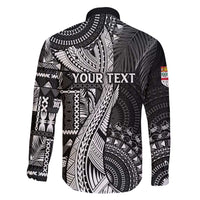 Fiji Rugby Personalised Bula Masi Family Matching Mermaid Dress and Hawaiian Shirt Fish Tail Kaivity Cibi - Black LT7 - Polynesian Pride