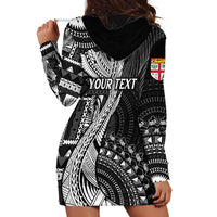 Fiji Rugby Personalised Bula Masi Hoodie Dress Fish Tail Kaivity Cibi - Black LT7 - Polynesian Pride