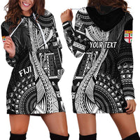 Fiji Rugby Personalised Bula Masi Hoodie Dress Fish Tail Kaivity Cibi - Black LT7 - Polynesian Pride