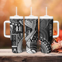 Fiji Rugby Personalised Bula Masi Tumbler With Handle Fish Tail Kaivity Cibi - Black