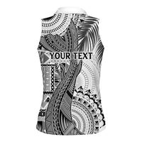 Fiji Rugby Personalised Bula Masi Women Sleeveless Polo Shirt Fish Tail Kaivity Cibi - White LT7 - Polynesian Pride