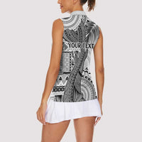 Fiji Rugby Personalised Bula Masi Women Sleeveless Polo Shirt Fish Tail Kaivity Cibi - White LT7 - Polynesian Pride