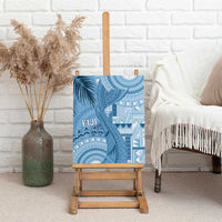 Fiji Rugby Bula Masi Canvas Wall Art Fish Tail Kaivity Cibi - Turquoise